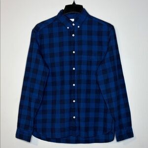 H&M Men's Blue Buffalo Check Button-Down Shirt Size M